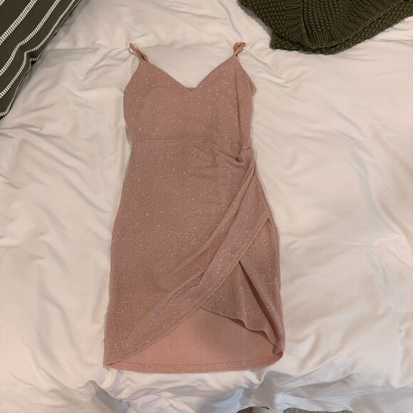 Misty Rose Mini Tight Sparkly Dress - Picture 3 of 7